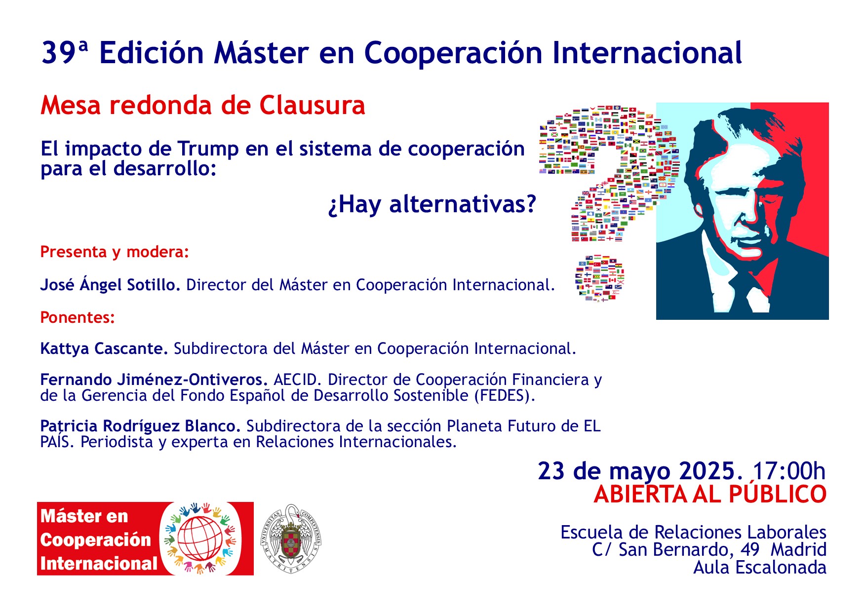 Mesa redonda de clausura del Máster en Cooperación Internacional
